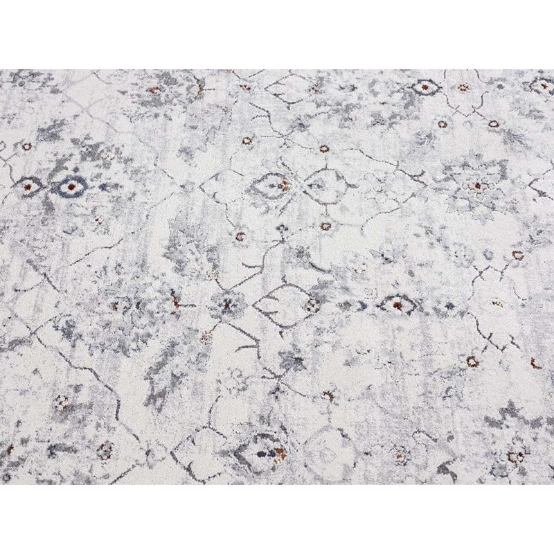 Tapis floral en polypropylène tissé à la machine Brittainey, Tapis de couloir 2 pi 8 po x 13 pi 2 po