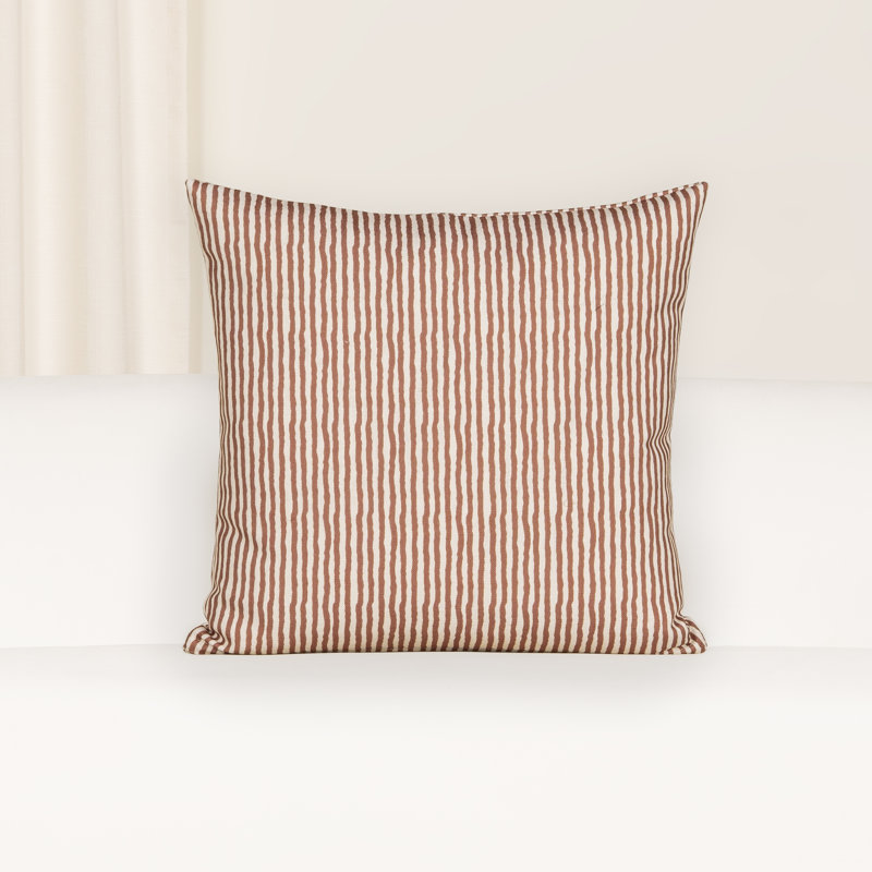 Coussin décoratif à rayures cinétiques, Rust, 26" x 26" Square, Polyfill