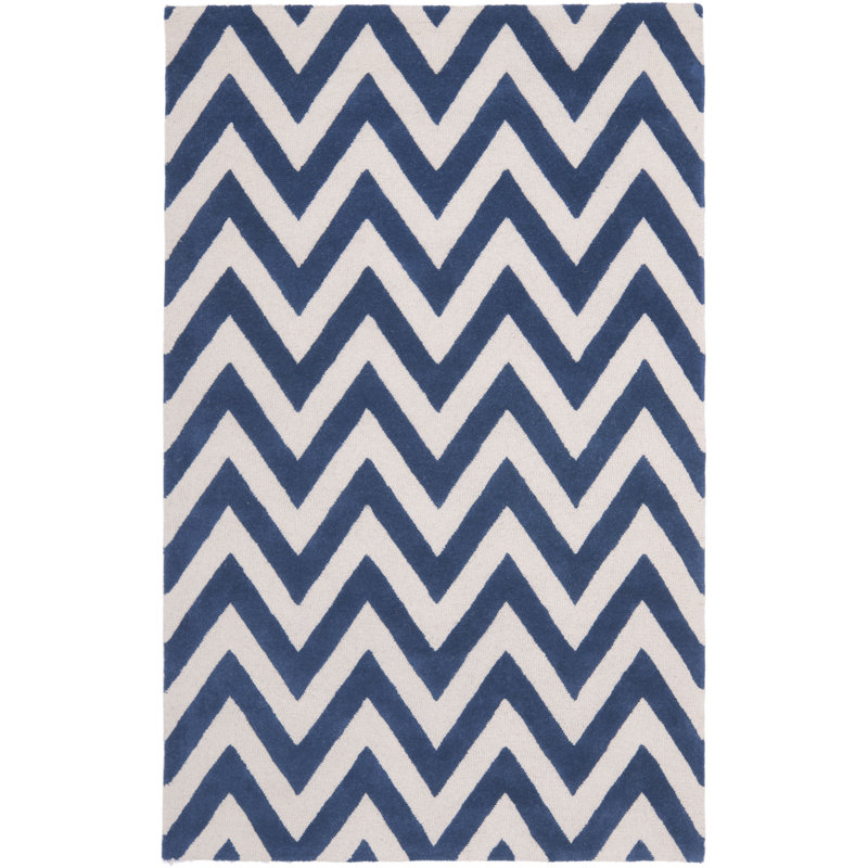Chevron Wool Hand Woven Area Rug, Rectangle 183 x 274cm