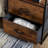 Kindall Industrial Rustic End Table Nightstand With Two Drawers And Open Shelf-558550918
