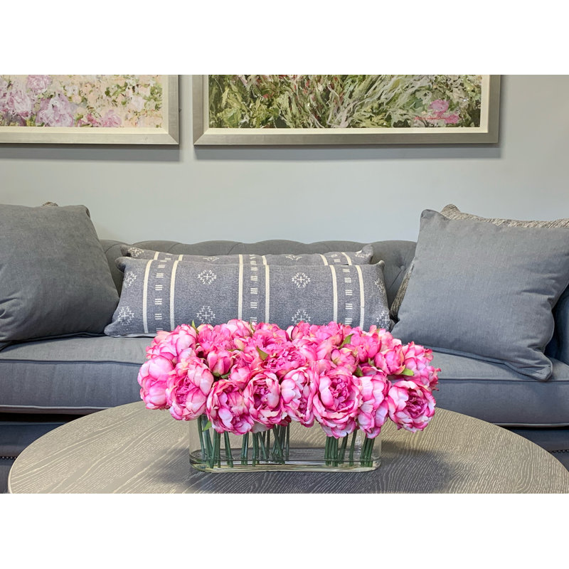 Peonies Arranged in a Glass Vase, Pink
