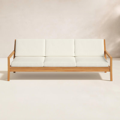 Echols 93" Teak Patio Sofa