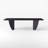 Black solid wood rectangular desk-140913617