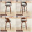 Tabouret de comptoir pivotant confortable avec pieds en bois massif durable-120285785-120285789