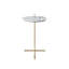 14" Carrara Stone Top Accent Table with Soft Gold Base