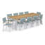 Travira Rectangular 10 - Person 103" Long Powder Coated Aluminum Patio Dining Set-90505547-90505546