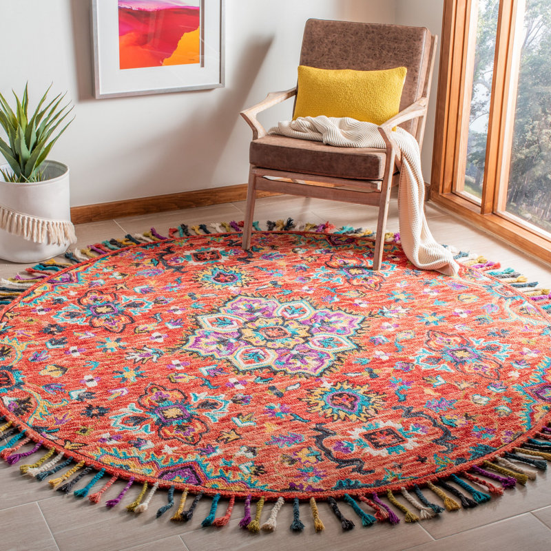 Tapis en laine touffeté à la main Vahakn, Rond 7 pi