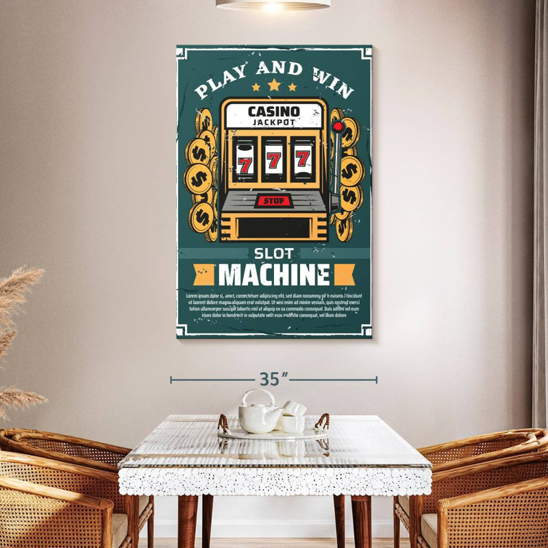 Senne Play And Win Slot Machine, 24" H x 16" W