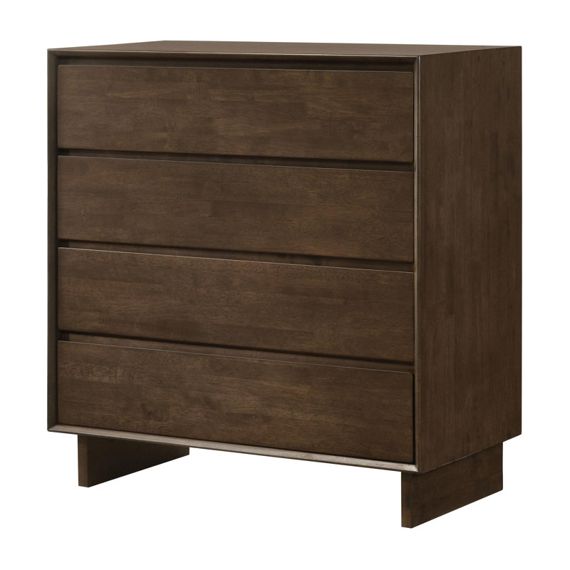 Commode 4 tiroirs brun chaud