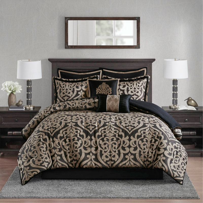 Ensemble d'édredon 8 pièces grand jacquard, Édredon grand + 7 articles supplémentaires