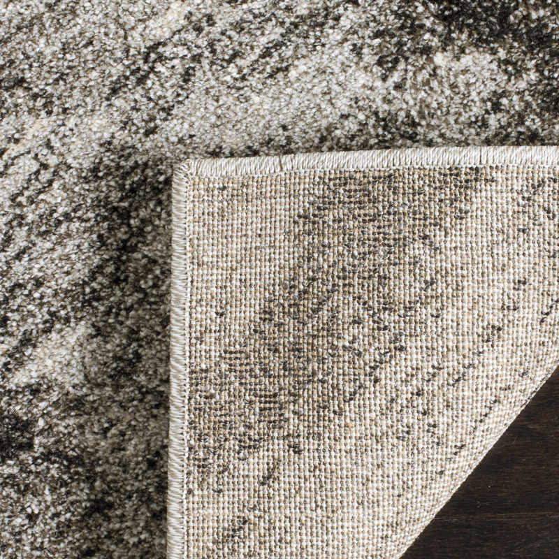 Tapis abstrait Retro 2144 Performance, Rectangle 6 pi x 9 pi, Gris