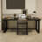 Black Rectangular Solid Wood Desk-109334463