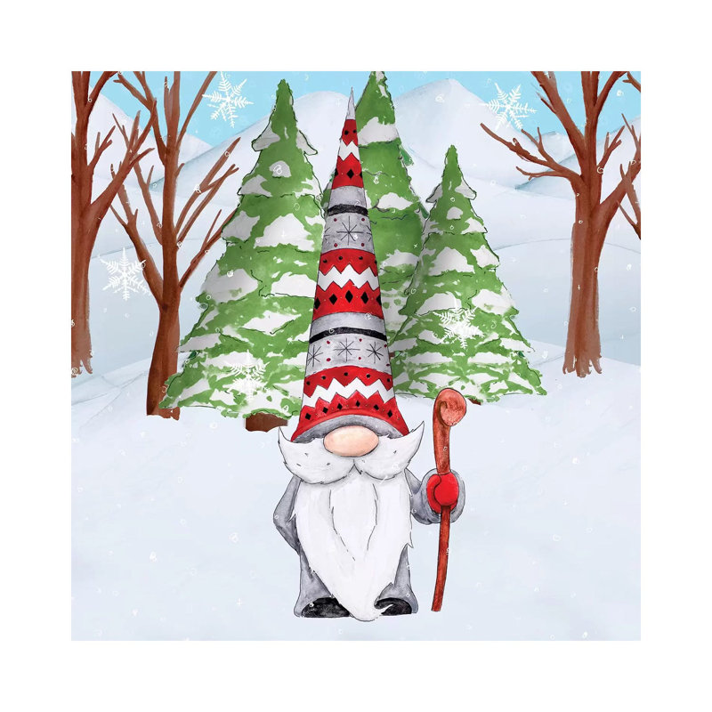 Fun Hat Gnoming Around I by Hugo Edwins - Wrapped Canvas Print, 30.48 cm H x 30.48 cm W