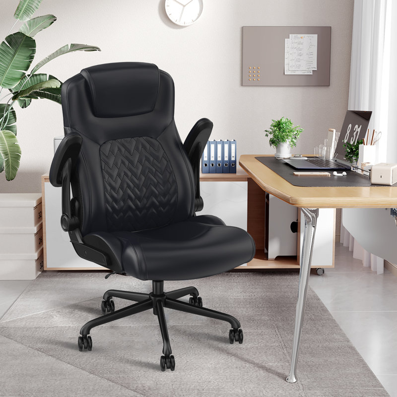 Inbox Zero Lozhin Executive Chair with Headrest, Black