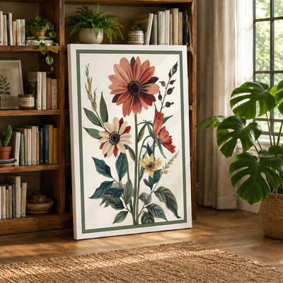 Three Blooms Botanical - Wrapped Canvas