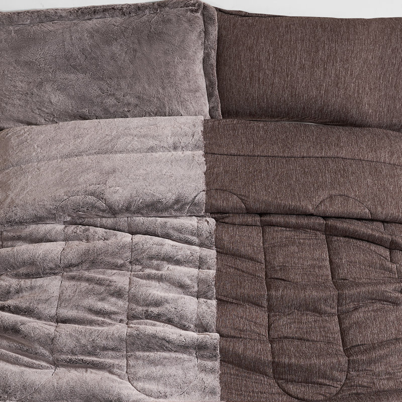 Coma Inducer Opposites Attract Plush Frosted Chocolate + Cooling Cold Brew Oversized Comforter Set