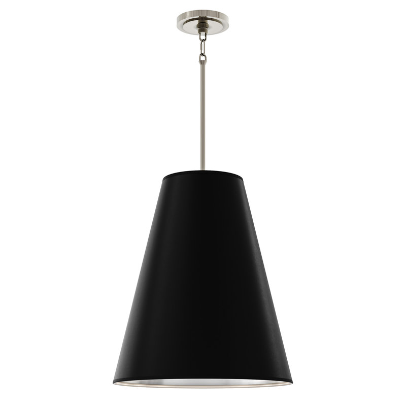 4 - Light Pendant, Polished Nickel, Matte Obsidian/Matte Silver Interior