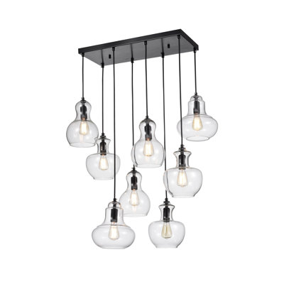 Luminaire suspendu géométrique 8 lumières grappe Spillman
