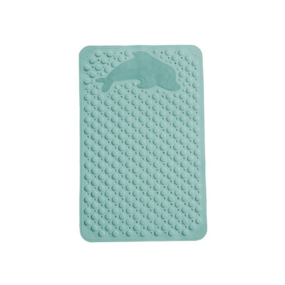  Bath Tub Shower Mat, Machine Washable Non Slip Bath Mat with Drain Holes and Suction Cups for Bathroom Stall and Tub Floor, Bathroom Essentials (Green)