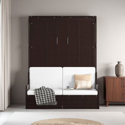 Grand lit escamotable mural avec coussin
