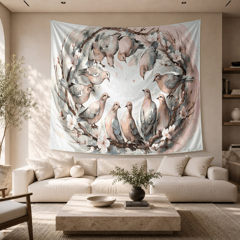 Tapisserie murale oiseaux qui rient, 26" x 36"