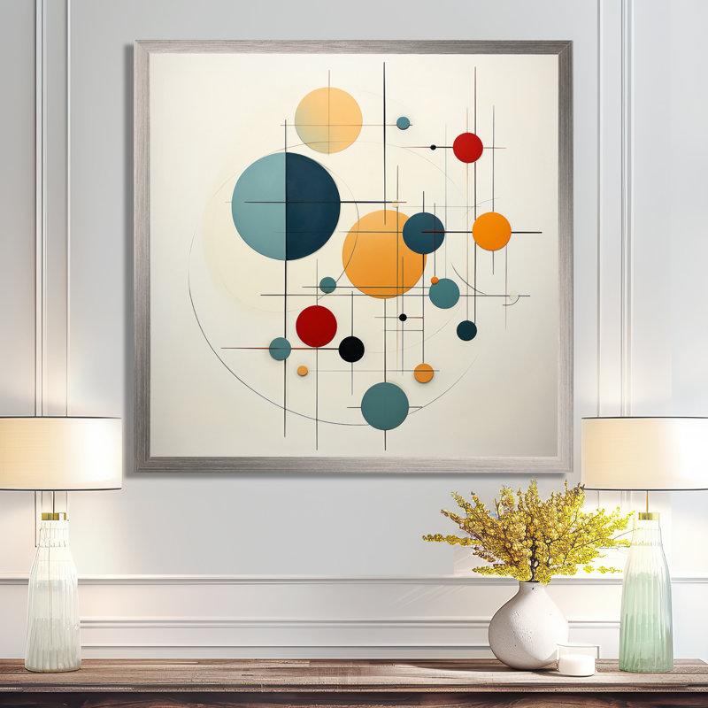 Distant Galaxies Midcentury Elegant Retro I - Abstract Midcentury, reproduction d'art encadrée, 36" H x 36" W