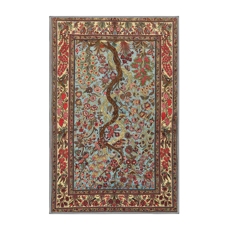Lache Floral Indoor Rug, Rectangle 7' x 9'