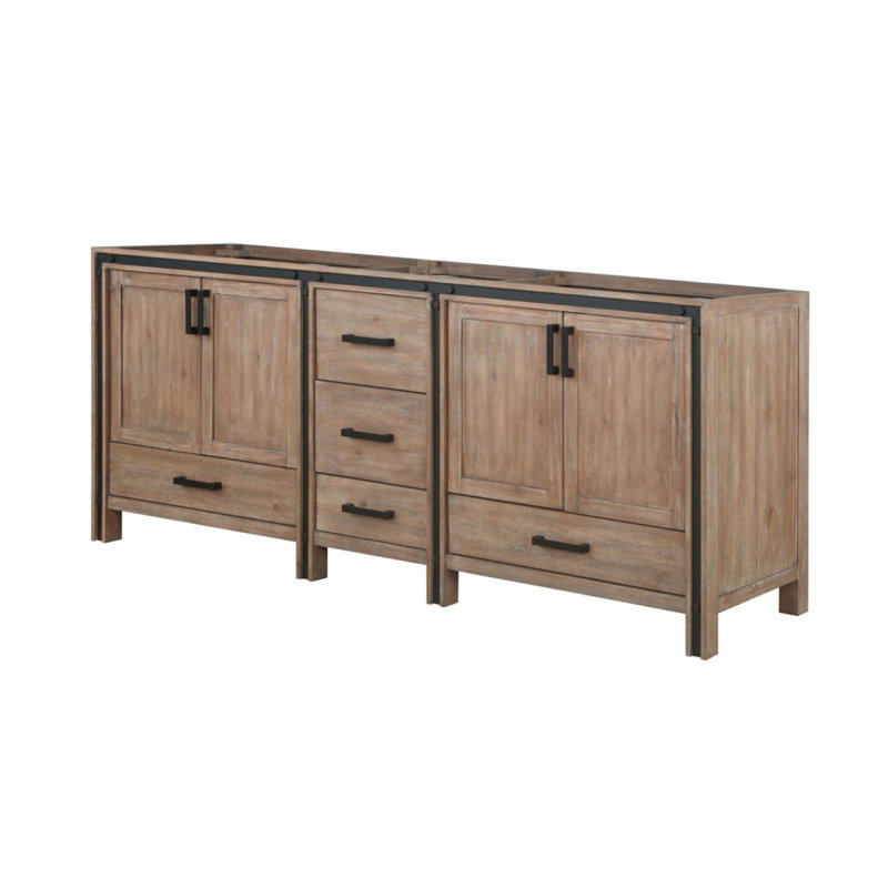 Meuble-lavabo double 84 po Rustwood X P 22 po D, 84", Bois de grange