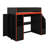 Gaming Loft Bed With LED Lights, Wood Loft Bed With Desk And Storage, Open Shelves For Study Bedroom-1770772353