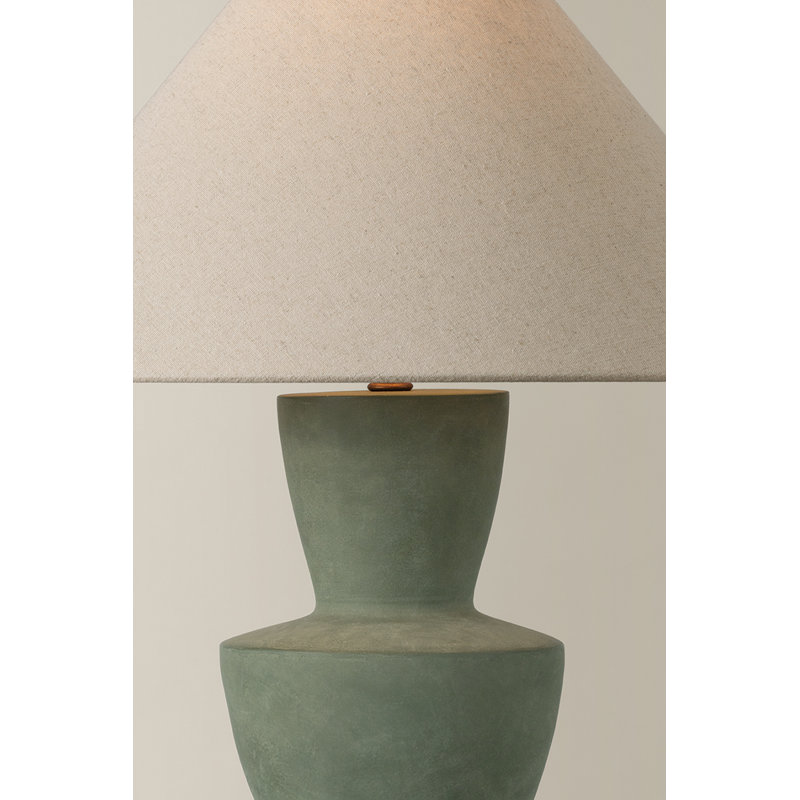 Kamas Table Lamp, Patina Brass/Ceramic Oak Moss