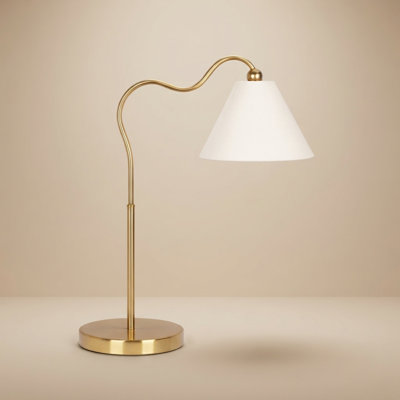 Lampe de chevet courbée en laiton