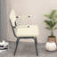 Ensemble de 4 chaises de salle à manger modernes blanc cassé avec pieds en métal et accoudoirs suspendus
