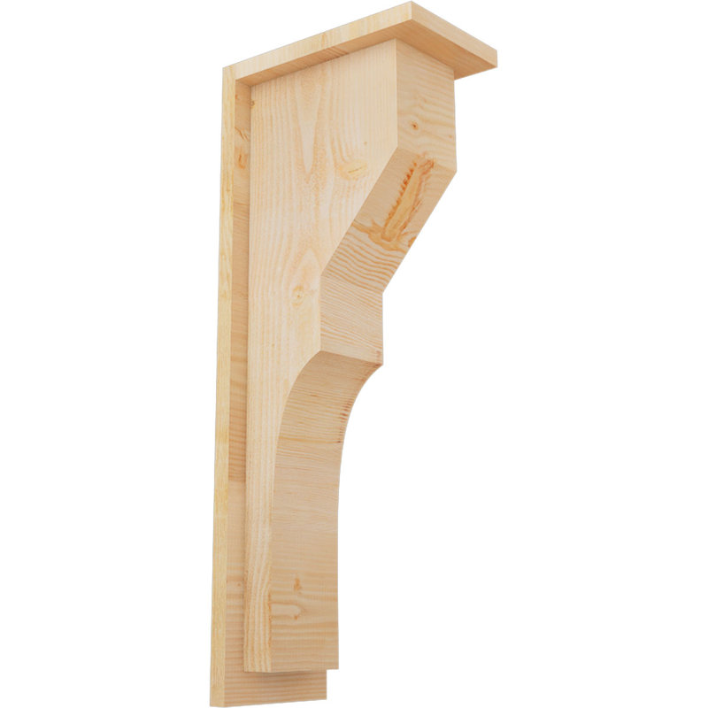 Monterey Corbel w/Backplate, 26" H x 6" W x 10" D, Douglas Fir, Rough Sawn