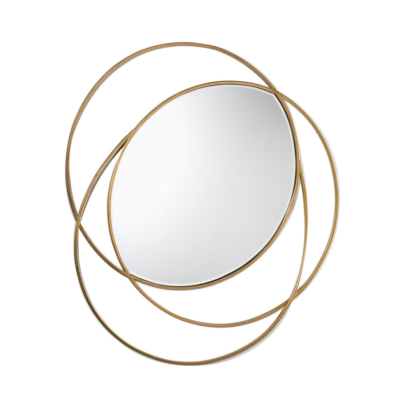 Jans Metal Flat Wall Mirror, Gold