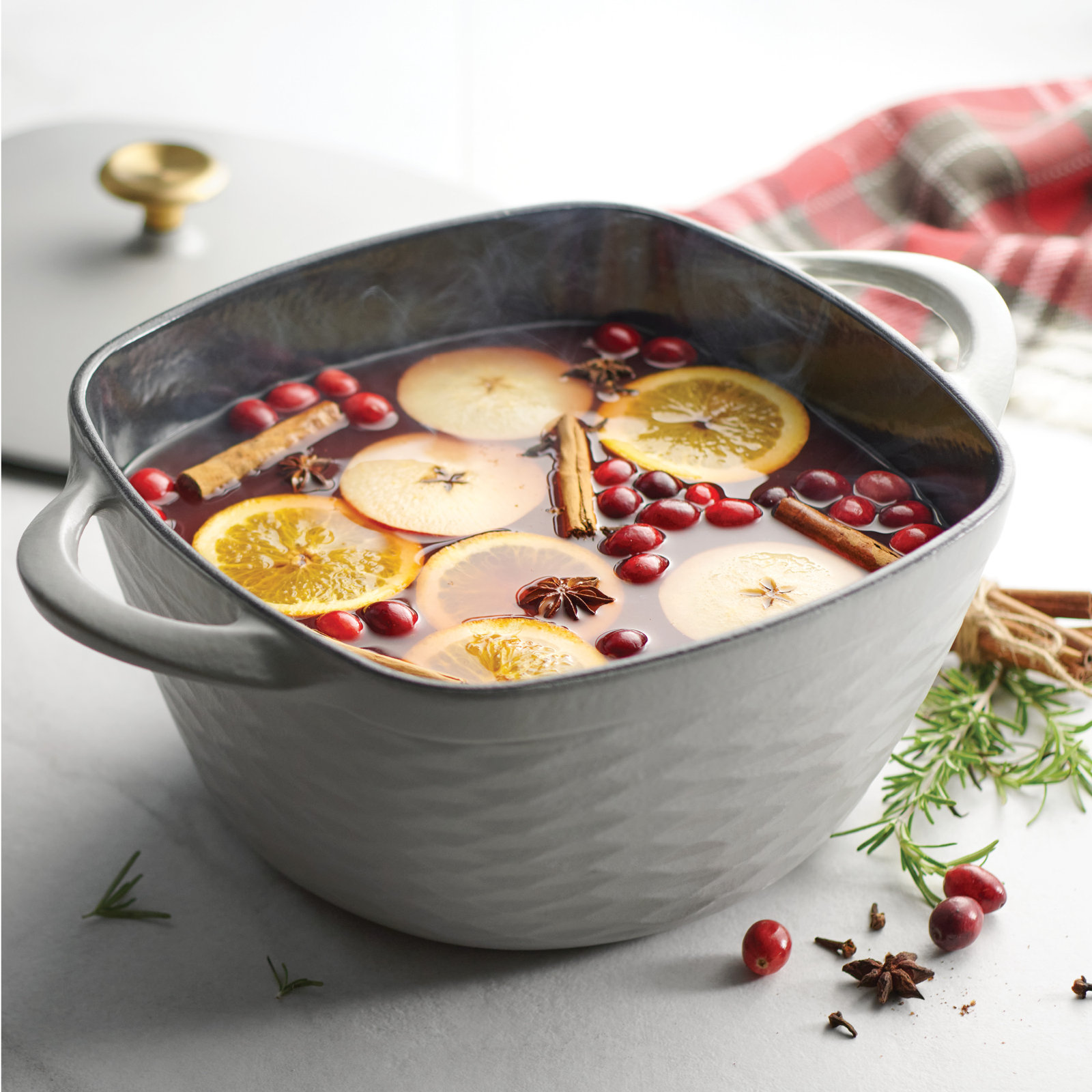 Prisma Enameled Cast Iron Dutch Oven, Gray