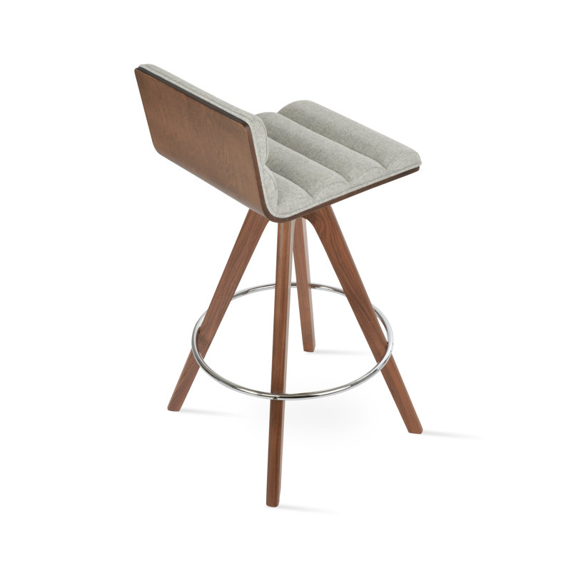 Tabouret de bar et de comptoir Corona Comfort Pyramid, Tabouret de comptoir (siège d'une hauteur de 24,5, Laine argentée