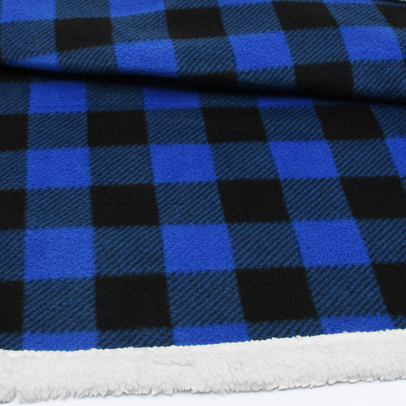 Red and White Reversible Sherpa Fleece Patriotic Blanket