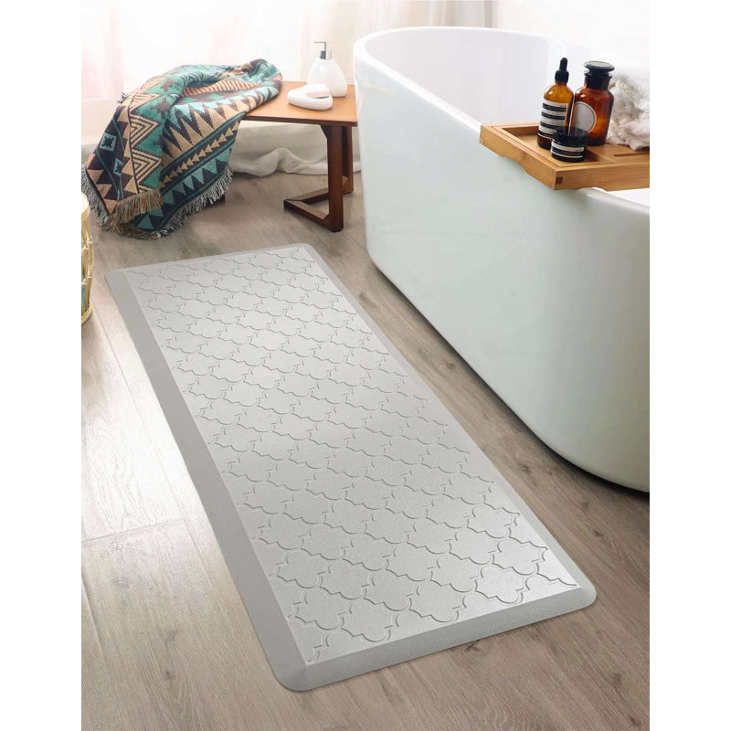 Tapis de cuisine antidérapant Bayonville, Rectangle 2 pi x 5 pi, Gris