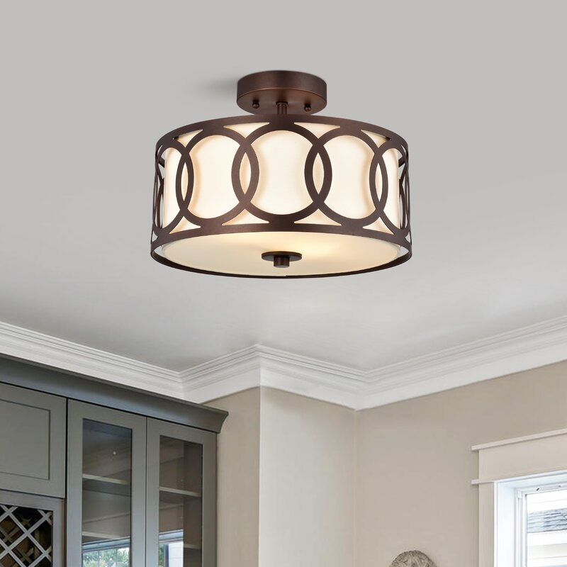 Red Barrel Studio® Audre Glass Semi Flush Mount & Reviews | Wayfair