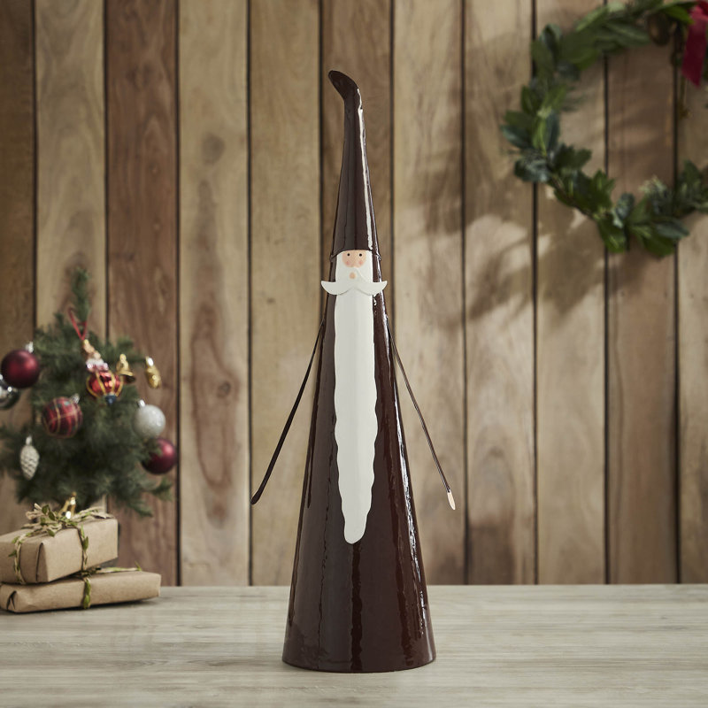 Figurine de père Noël en métal festive, H 22,5 po x l 6 po x P 6 po