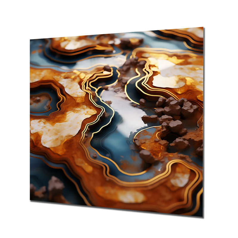 Décoration murale Tangerine Glam Elegance - marbre, H 36 po x l 36 po x P 1,5 po, Métal métal