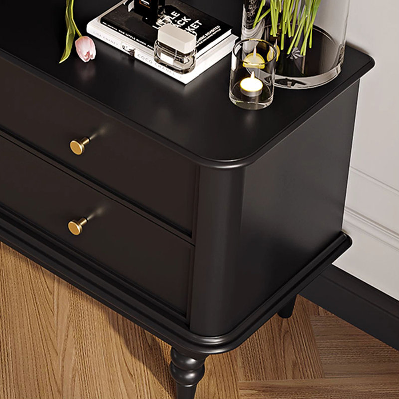 Meuble télé en bois noir Retro Arch, H 22,83 po x L 86,61 po x l 15,74 po