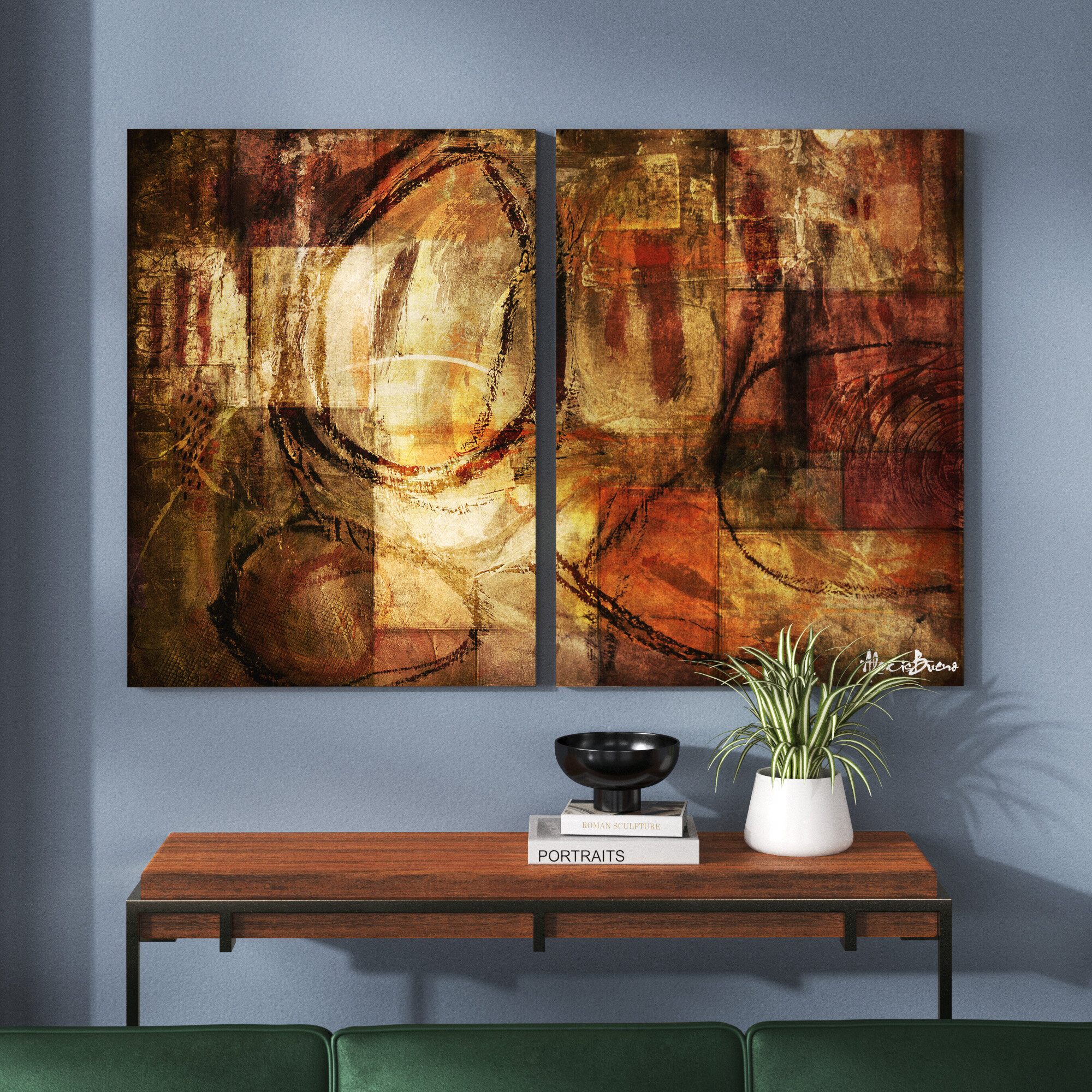 large rectangular abstract paintings