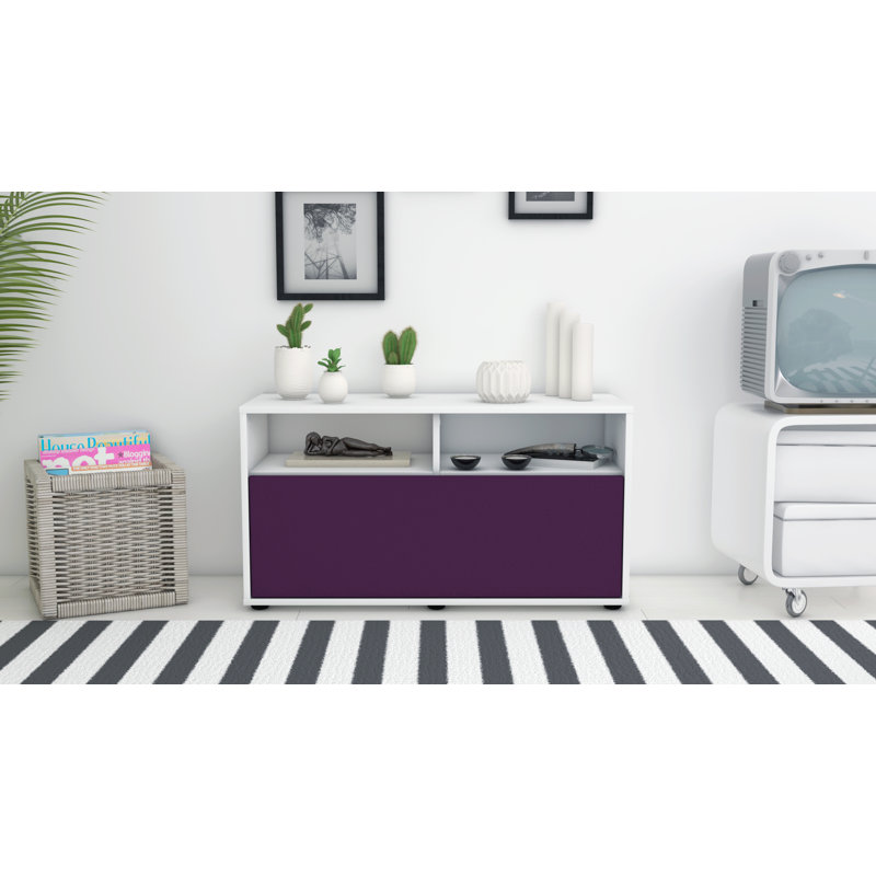 Isai 92cm W Chest of Drawers, Purple / Matte White