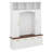Hall Tree With Golden Hooks & Handles, Practical Entryway Walnut Bench With Adjustable Shelves, Farmhouse Wooden Style Coat & Shoe Rack-1367594709
