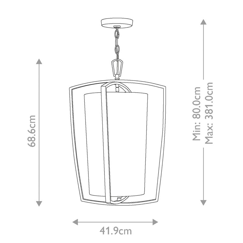 Abbigail 3 - Light Lantern Pendant, Brushed Nickel