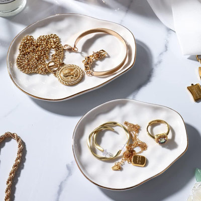 Jewellery Dish Set of 2, Large Jewellery Tray for More Jewellery Ring Dish