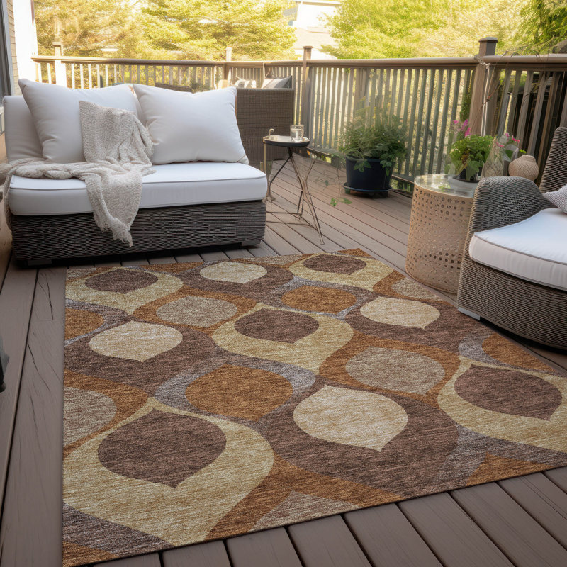 Tapis d'entrée / extérieur antidérapant Caziyah, Rectangle 10 pi x 14 pi
