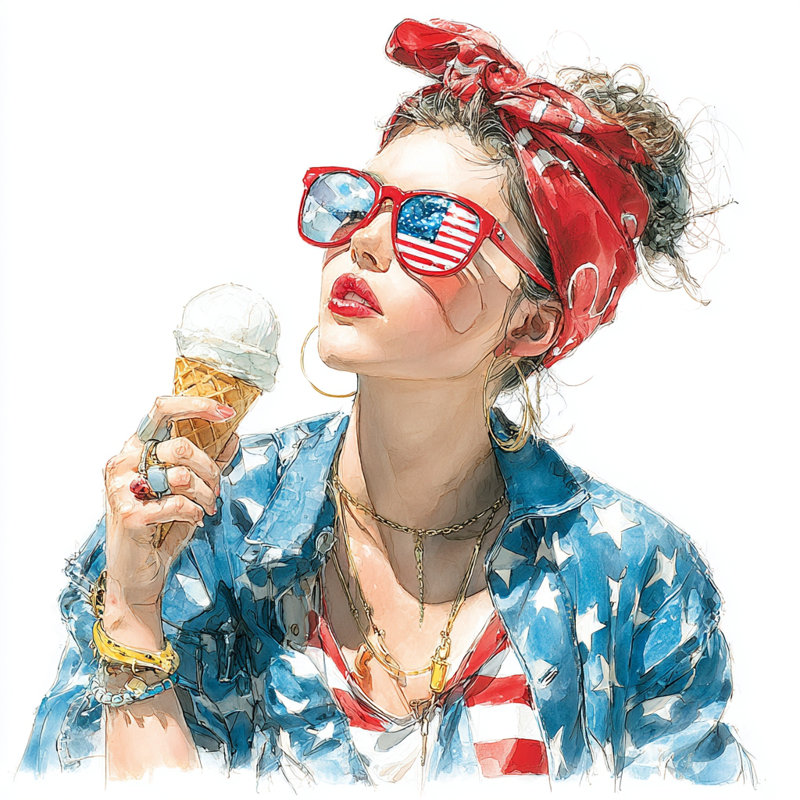 Art mural sur toile tendue Patriotic Style II