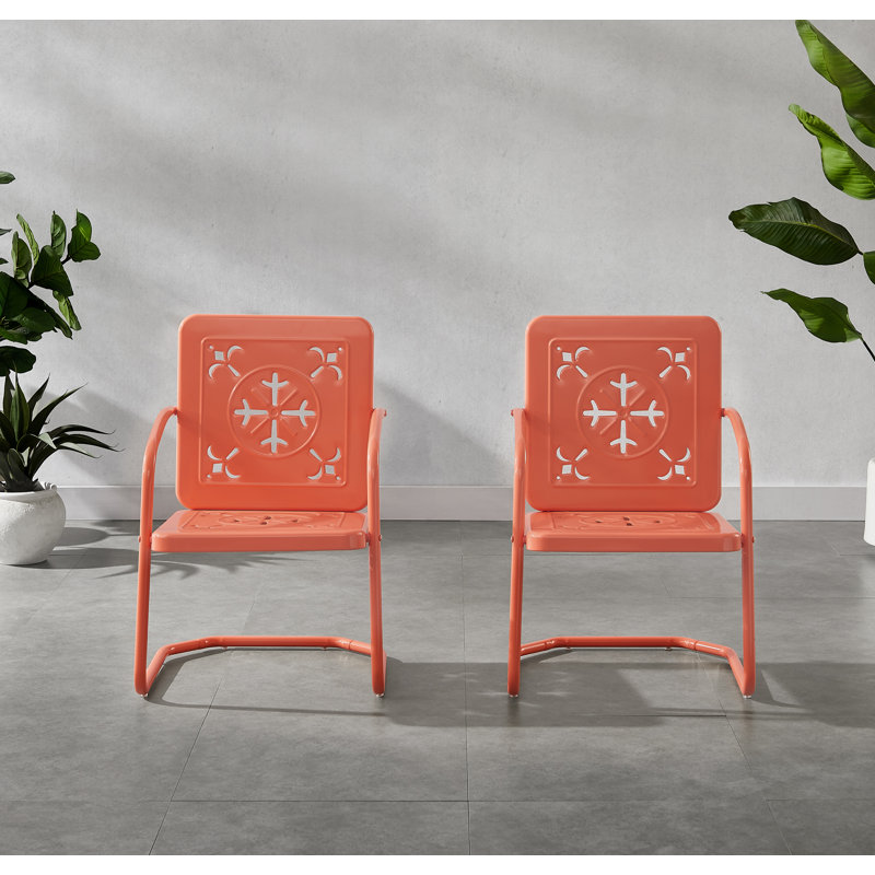 Passmore 2-piece Retro Outdoor Chair Set, Orange